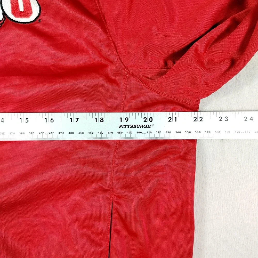 Adidas Track Jacket Mens Small Red NCAA Football Warm Up Full Zip Utah Utes